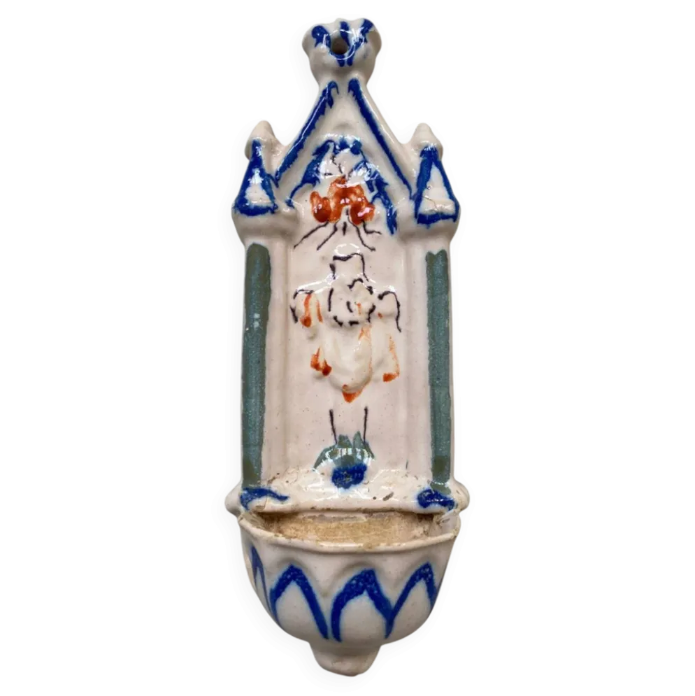 Benitier polychrome Martres Tolosanes, XIXeme