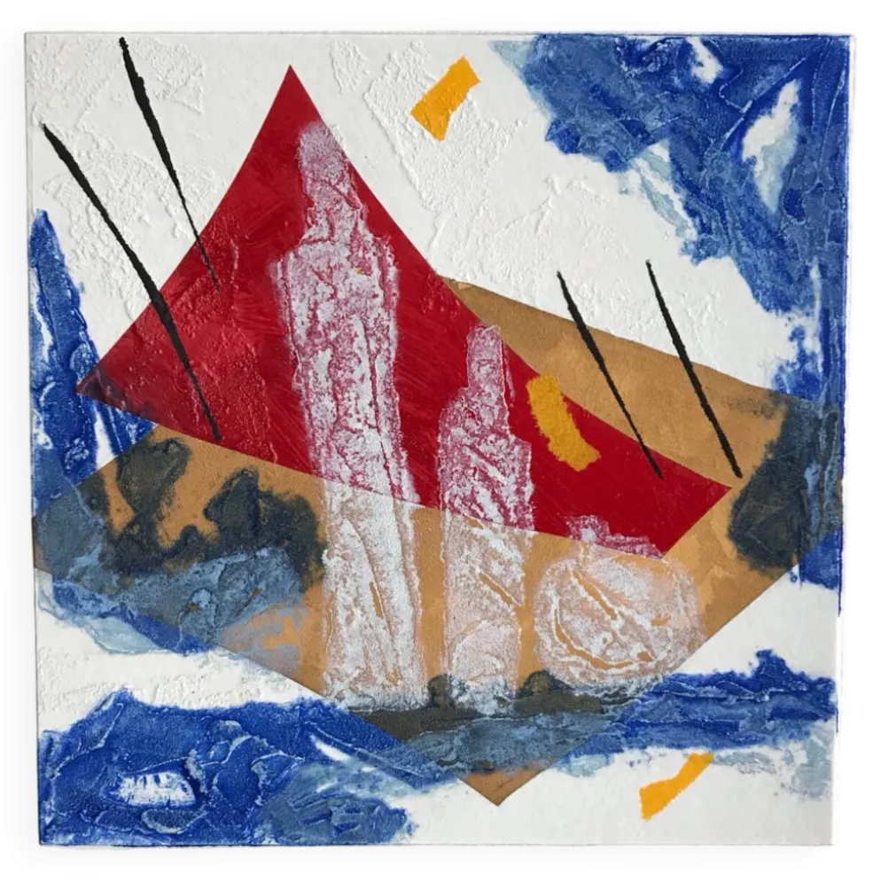 Bernard alligand (1953).ciel parfumé,2003.gravure carborundum+collage