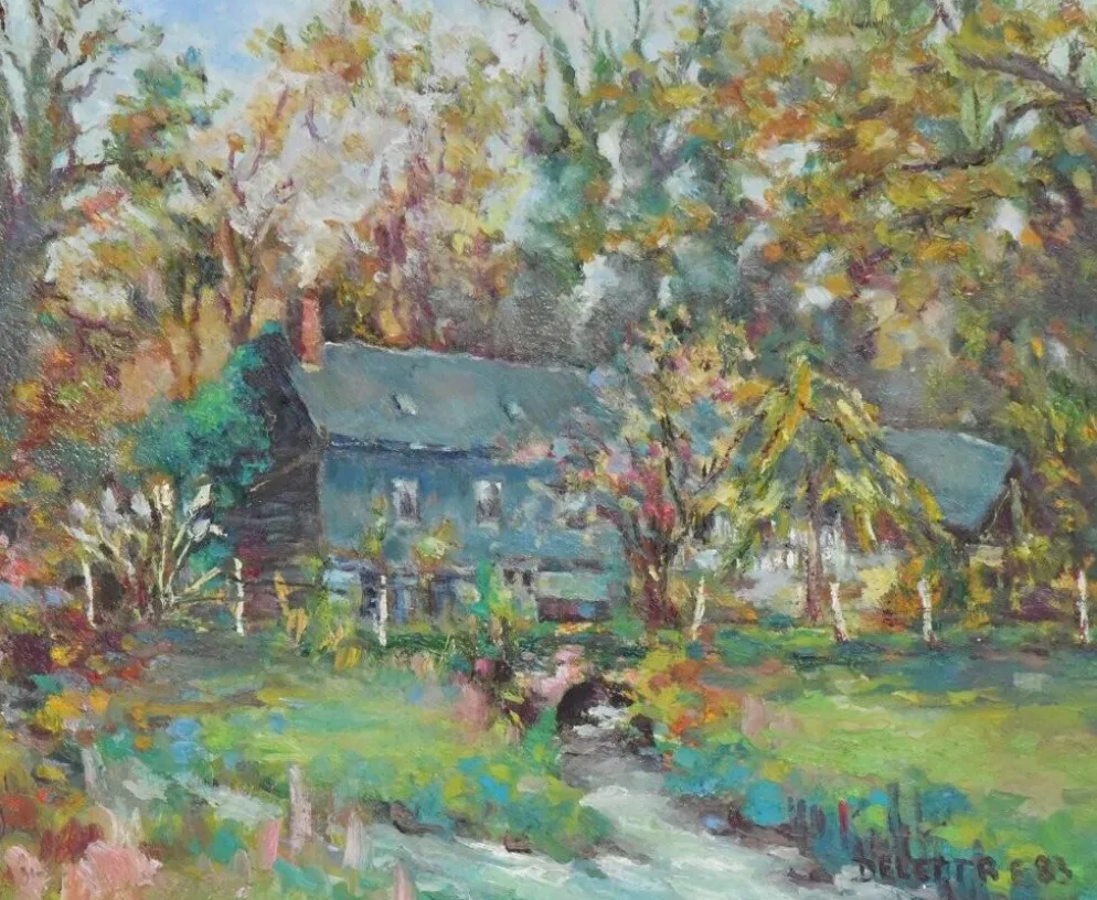 Bernard delettre (1937) huile sur toile paysage
