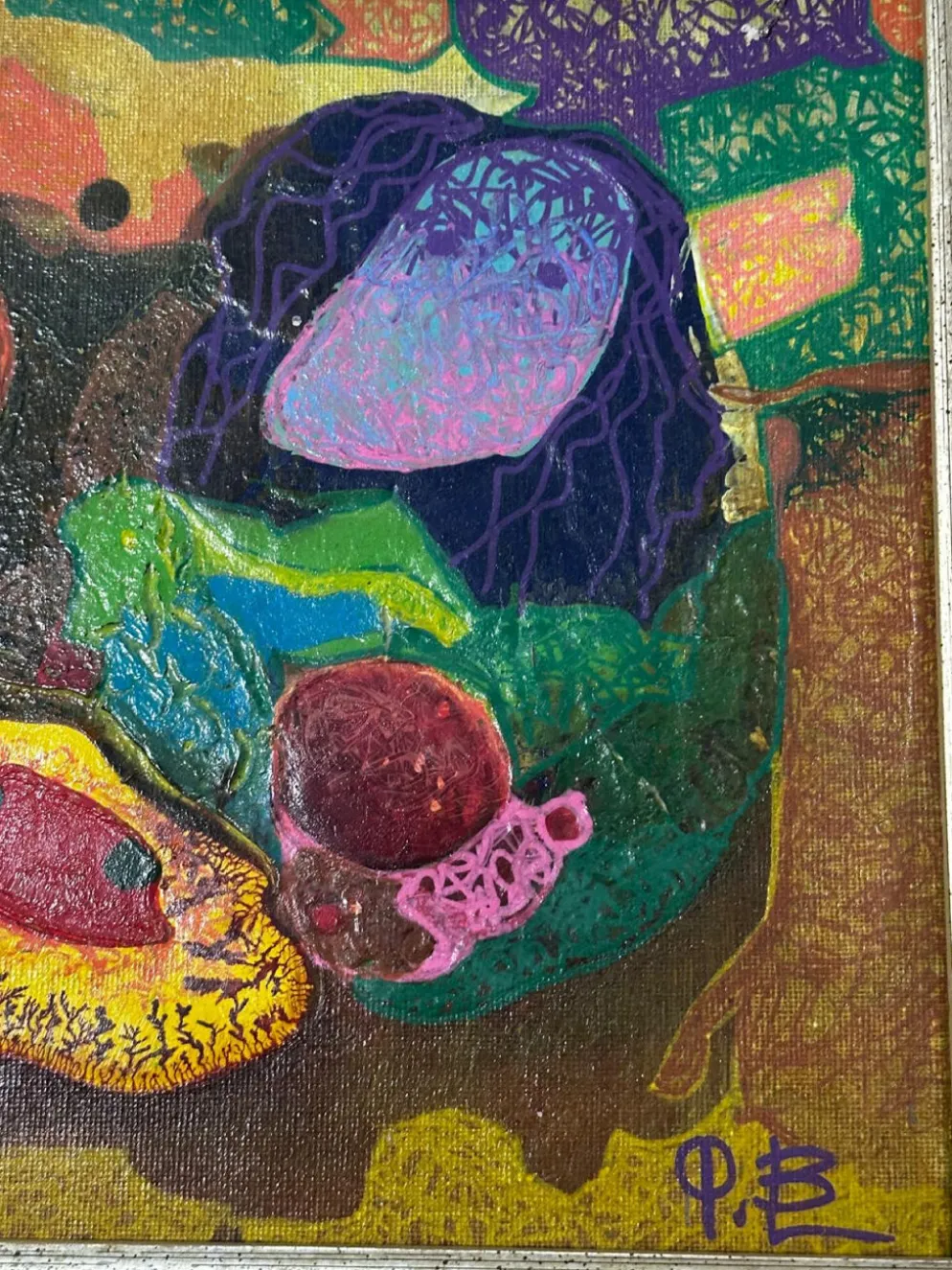 Bernard Ledain (1944–2024) – Peinture abstraite technique mixte sur to