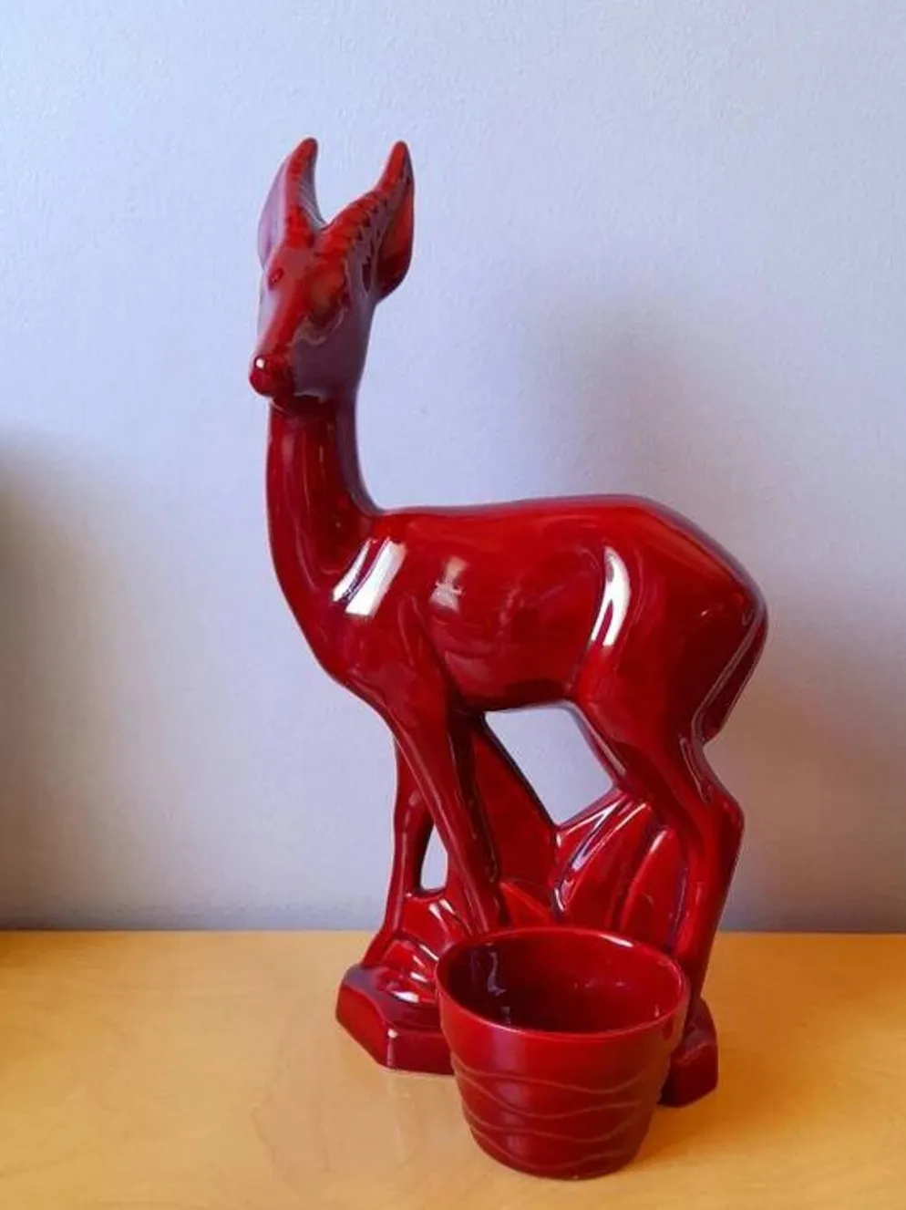 Biche Art Déco En Faïence St Clément