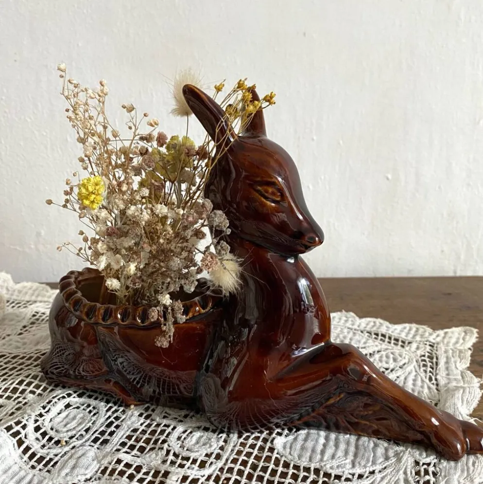 Biche en ceramique années 50-60