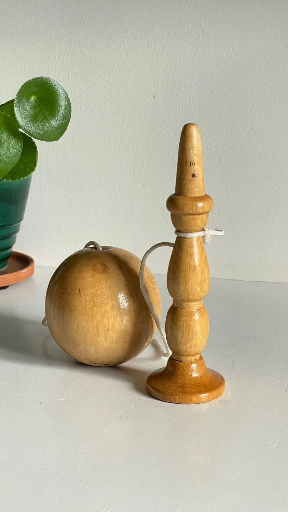 Bilboquet vintage bois massif