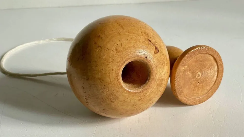 Bilboquet vintage bois massif