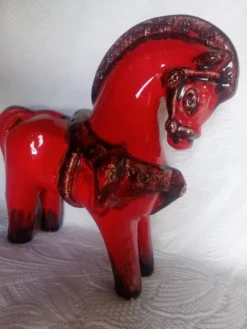 Bitossi - Aldo Londi - Cheval romain rouge - céramique émaillée