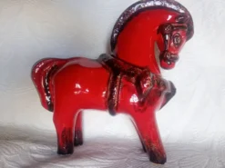 Bitossi - Aldo Londi - Cheval romain rouge - céramique émaillée