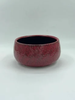Bol en céramique vintage texturé rouge lie-de-vin