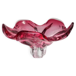 Bol en verre de grande taille en cranberry, Josef Hospodka, Tchécoslovaquie, années 1960.