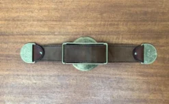 Bol ou cendrier en bronze et cuir avec accoudoirs, années 1960