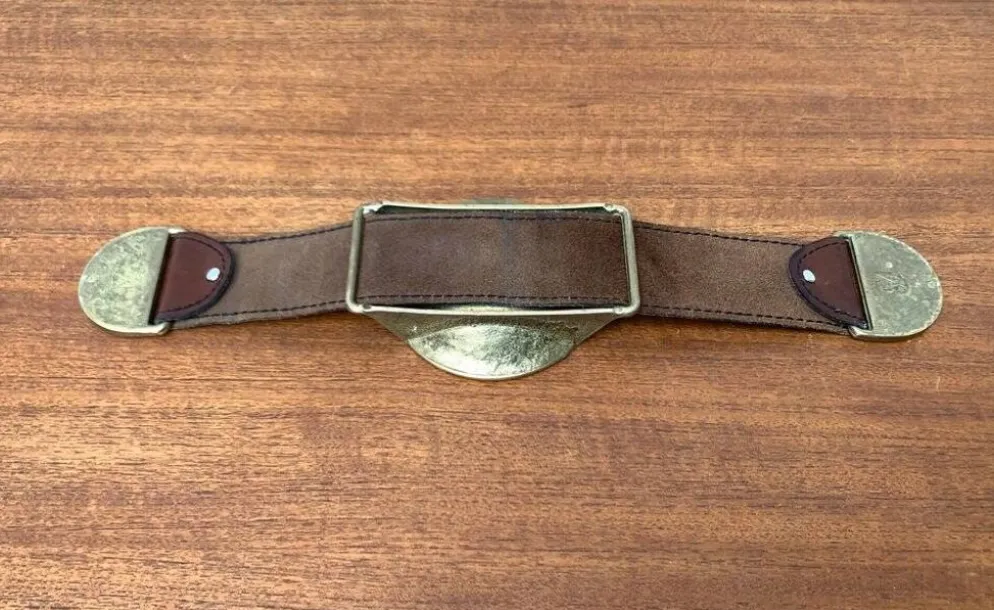 Bol ou cendrier en bronze et cuir avec accoudoirs, années 1960