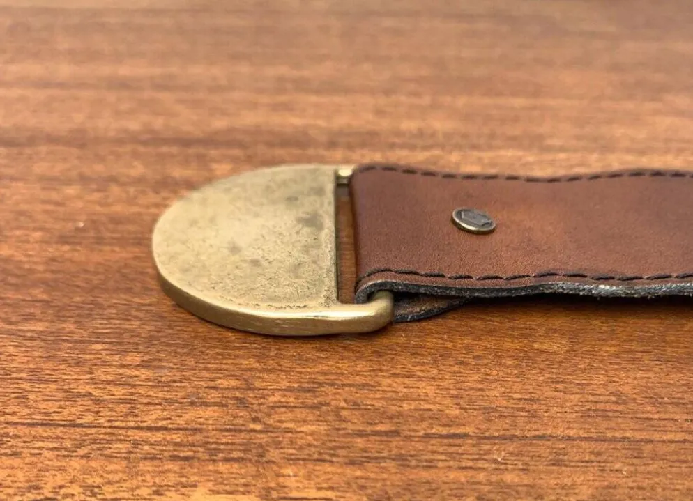 Bol ou cendrier en bronze et cuir avec accoudoirs, années 1960
