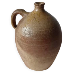 Bonbonne ancienne en grès beige marron France