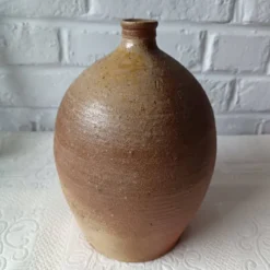 Bonbonne ancienne en grès beige marron France