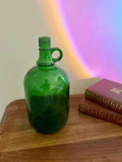 Bonbonne verte en verre vintage