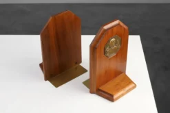 Bookends Art Déco français en bois et bronze, vers 1920