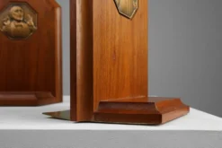 Bookends Art Déco français en bois et bronze, vers 1920