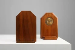 Bookends Art Déco français en bois et bronze, vers 1920