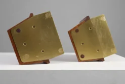 Bookends Art Déco français en bois et bronze, vers 1920