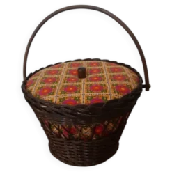 Boîte à couture travailleuse panier vintage 1970