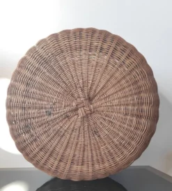 Boîte de rangement vintage en bambou tressé et osier