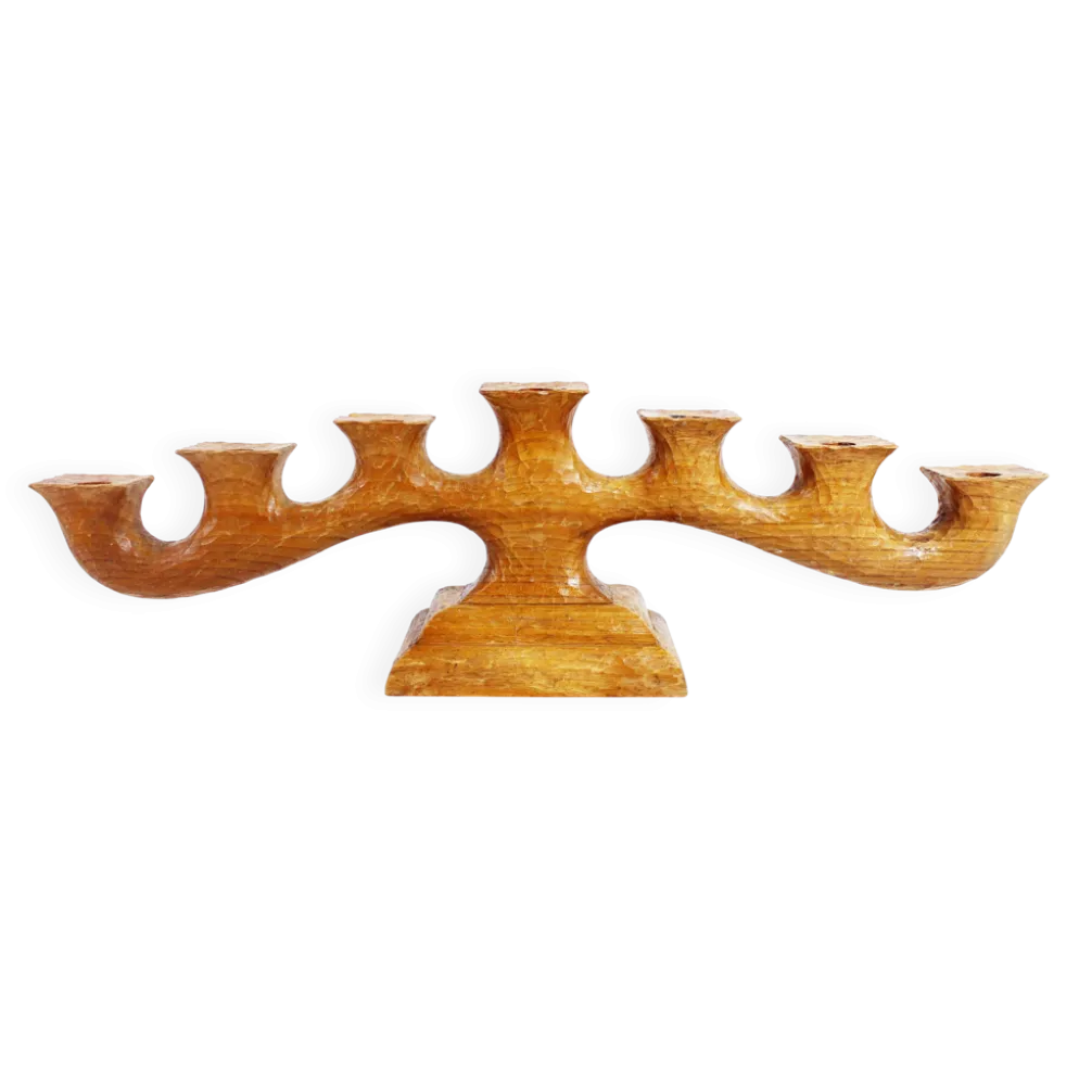 Bougeoir anthroposophique en bois sculpté
