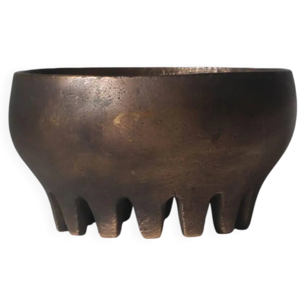 Bougeoir en bronze coulé brutaliste, années 1970, Allemagne
