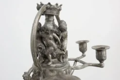 Bougeoir en étain Art Nouveau par Achille Gamba, Italie vers 1900