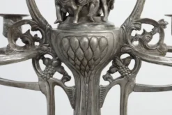 Bougeoir en étain Art Nouveau par Achille Gamba, Italie vers 1900