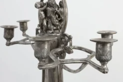 Bougeoir en étain Art Nouveau par Achille Gamba, Italie vers 1900