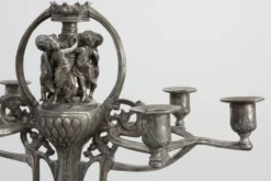 Bougeoir en étain Art Nouveau par Achille Gamba, Italie vers 1900