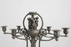 Bougeoir en étain Art Nouveau par Achille Gamba, Italie vers 1900