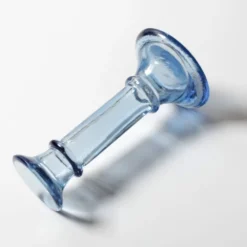 Bougeoir en verre bleu vintage / bougeoir des années 50 / Italie / années 1980