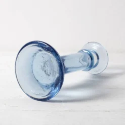 Bougeoir en verre bleu vintage / bougeoir des années 50 / Italie / années 1980