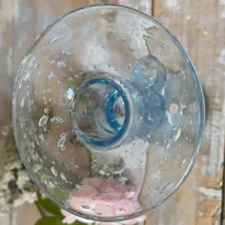 Bougeoir en verre soufflé bullé Biot