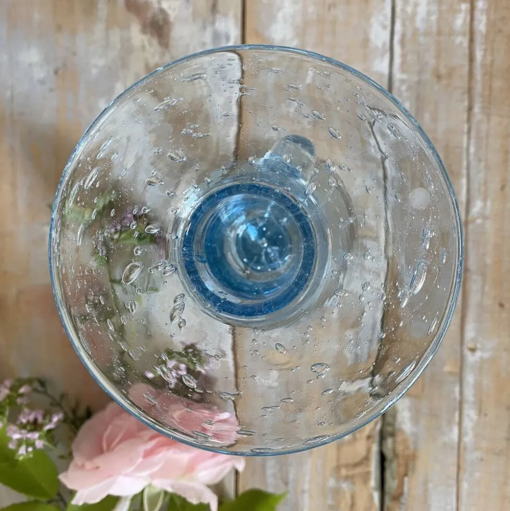 Bougeoir en verre soufflé bullé Biot