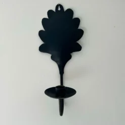 Bougeoir feuille de chêne en fer forgé