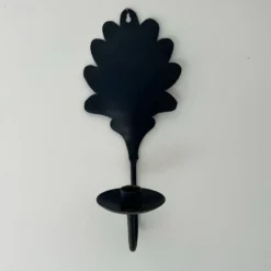 Bougeoir feuille de chêne en fer forgé