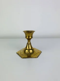 Bougeoir laiton doré octogonal, vintage