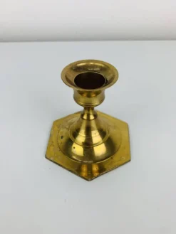 Bougeoir laiton doré octogonal, vintage