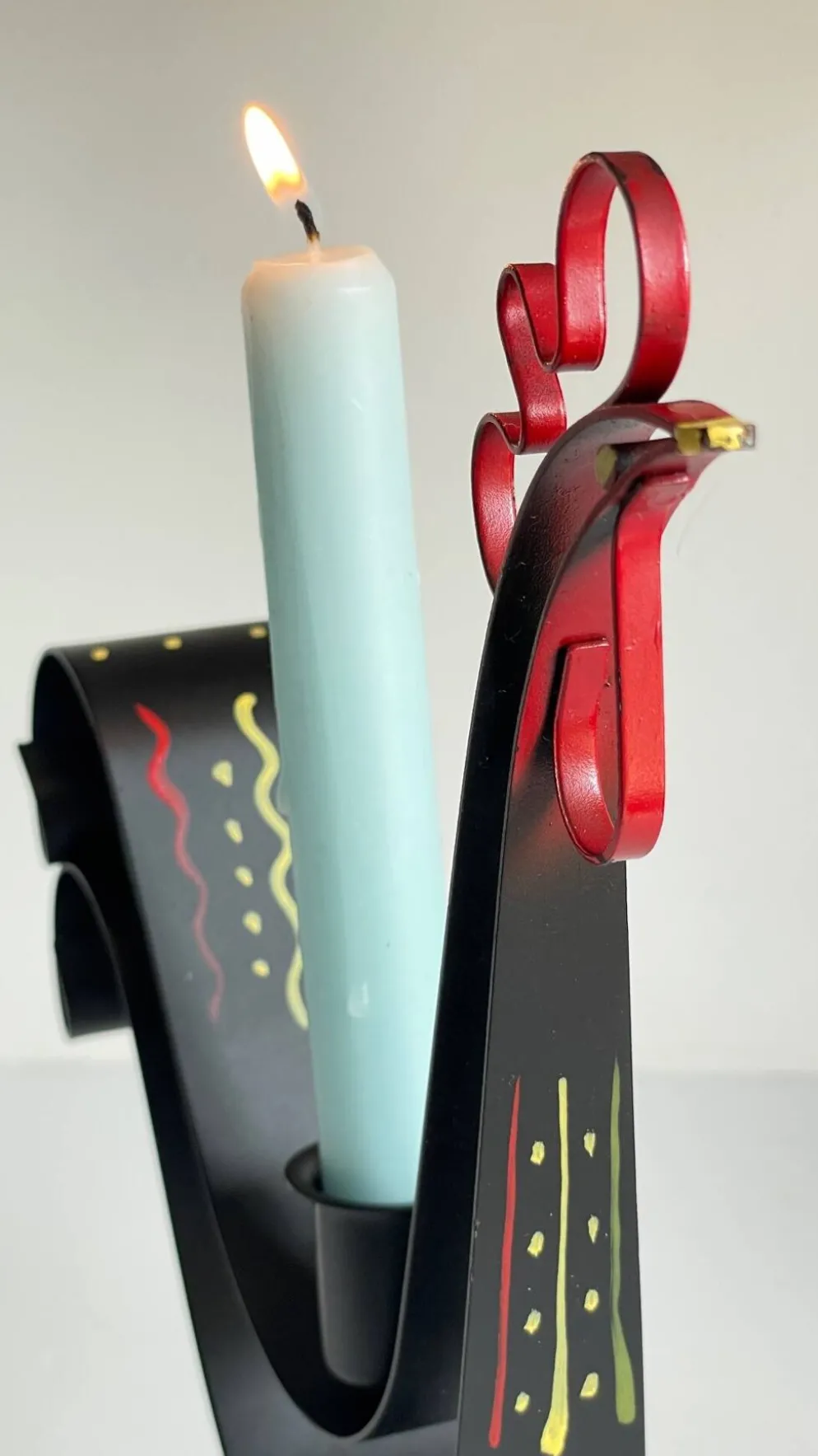 Bougeoir métal forme coq suède vintage