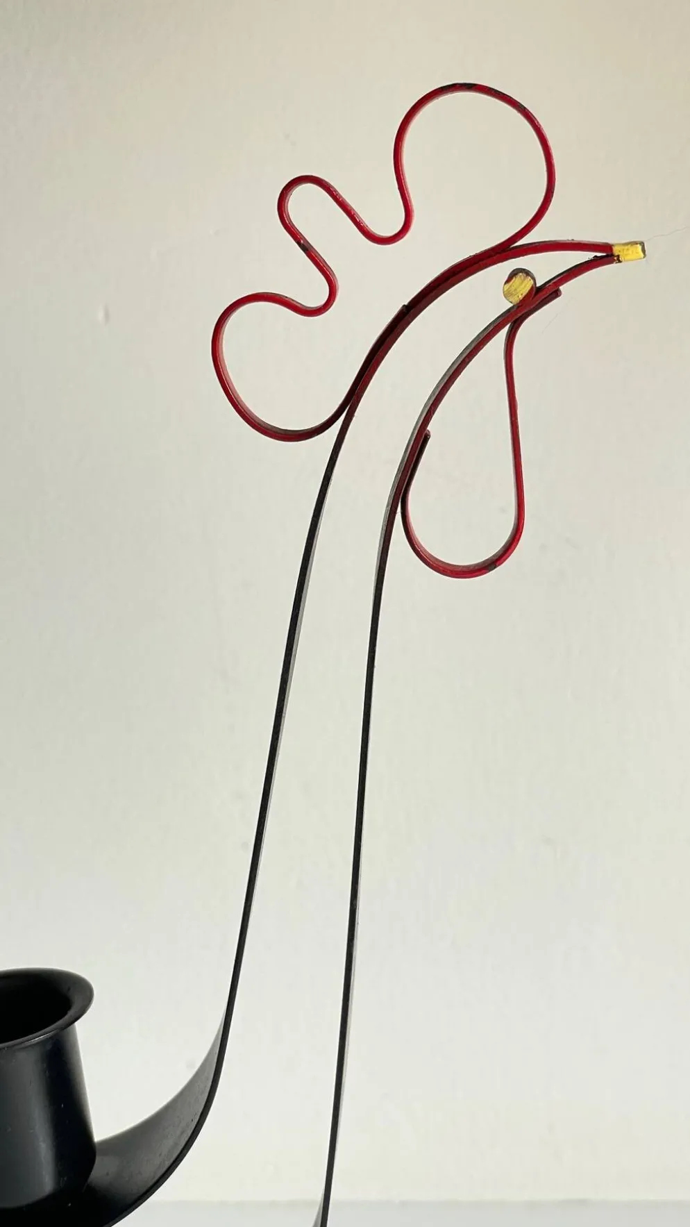 Bougeoir métal forme coq suède vintage