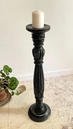 BOUGEOIR Pique-Cierge 65cm Chêne massif