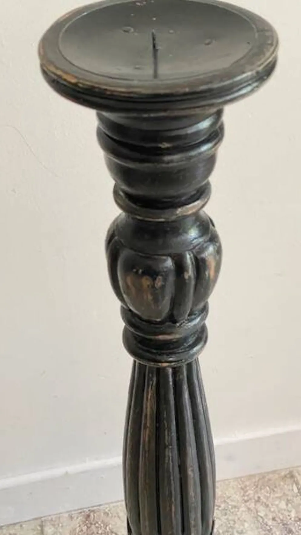 BOUGEOIR Pique-Cierge 65cm Chêne massif