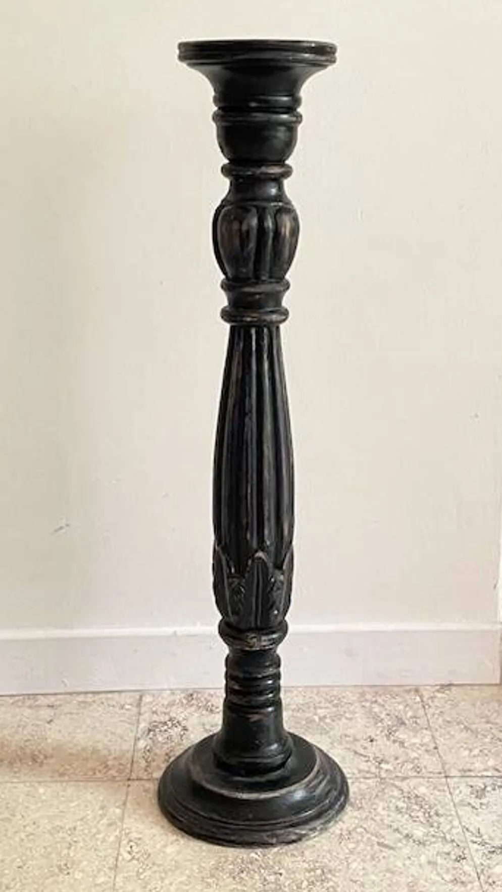 BOUGEOIR Pique-Cierge 65cm Chêne massif