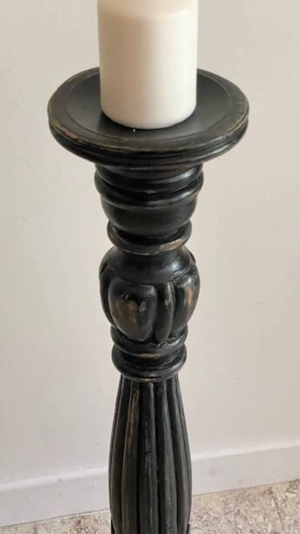 BOUGEOIR Pique-Cierge 65cm Chêne massif