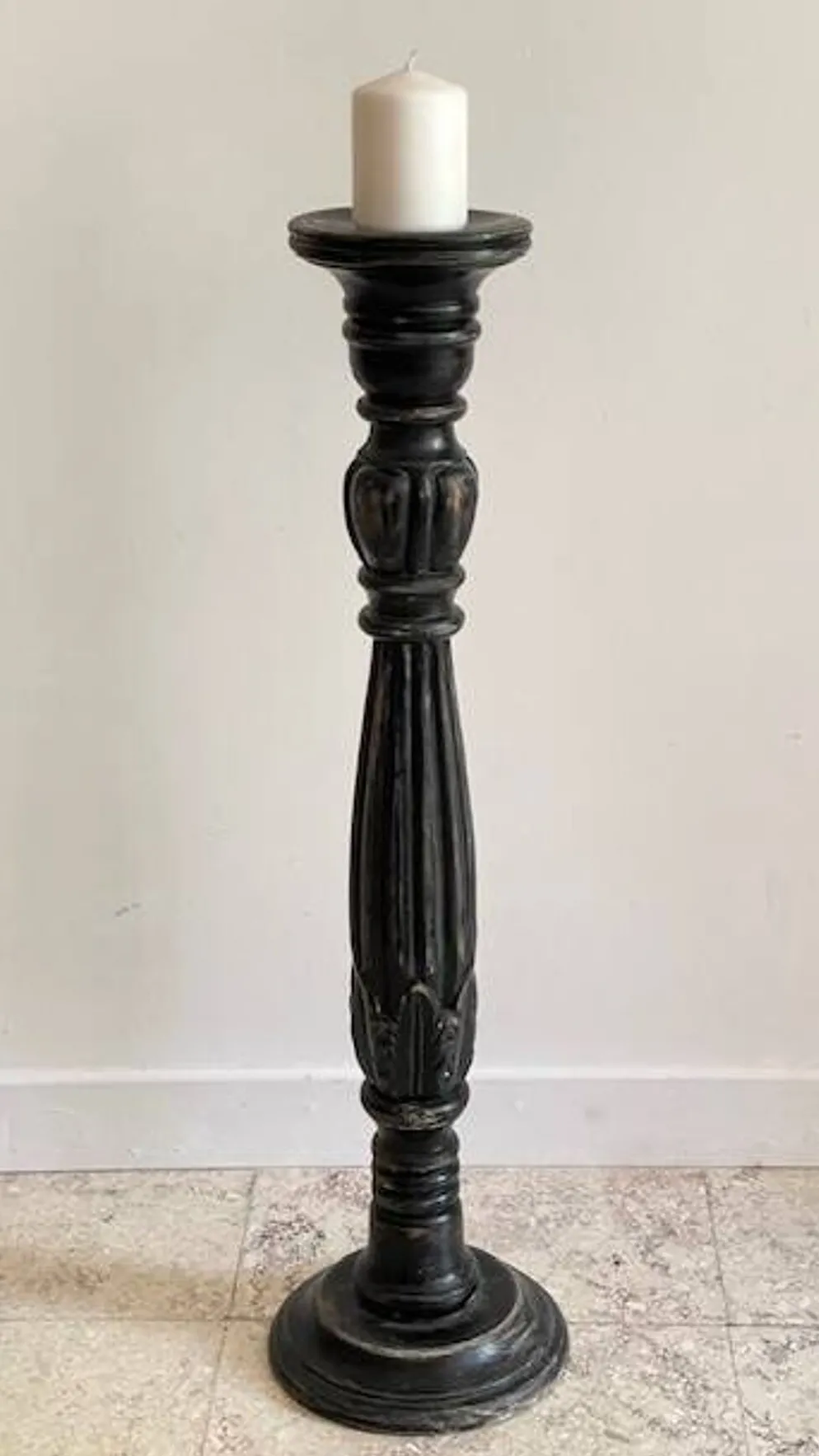 BOUGEOIR Pique-Cierge 65cm Chêne massif
