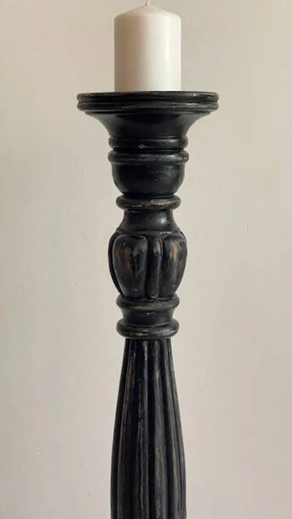 BOUGEOIR Pique-Cierge 65cm Chêne massif