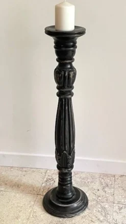 BOUGEOIR Pique-Cierge 65cm Chêne massif