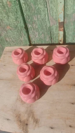 6 bougeoirs bouton de rose
