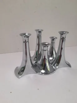 5 bougeoirs chromés modulaires WMF